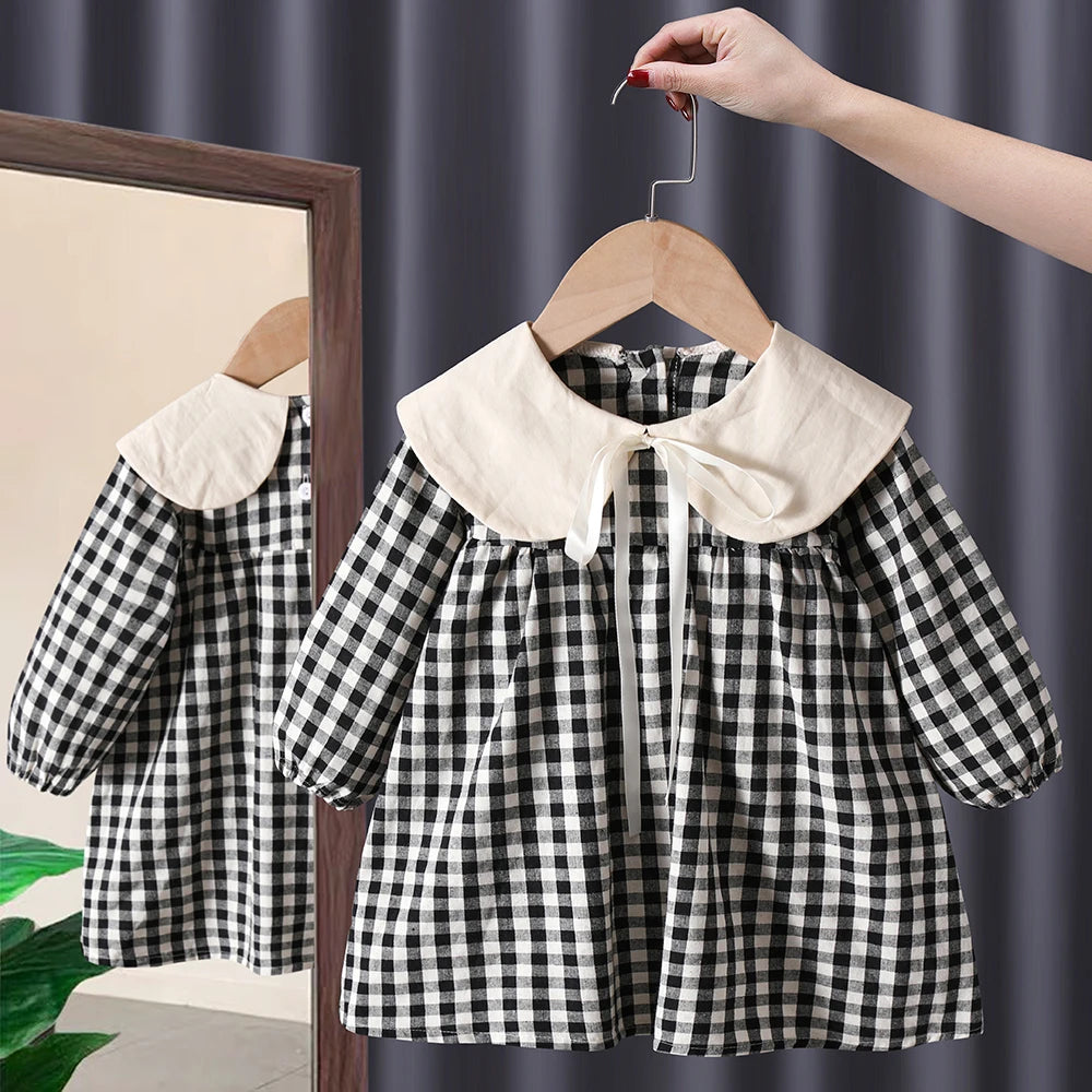 Spring baby girl clothes lace long sleeve dress costume for toddler girl baby birthday kids clothing straight long dresses dress