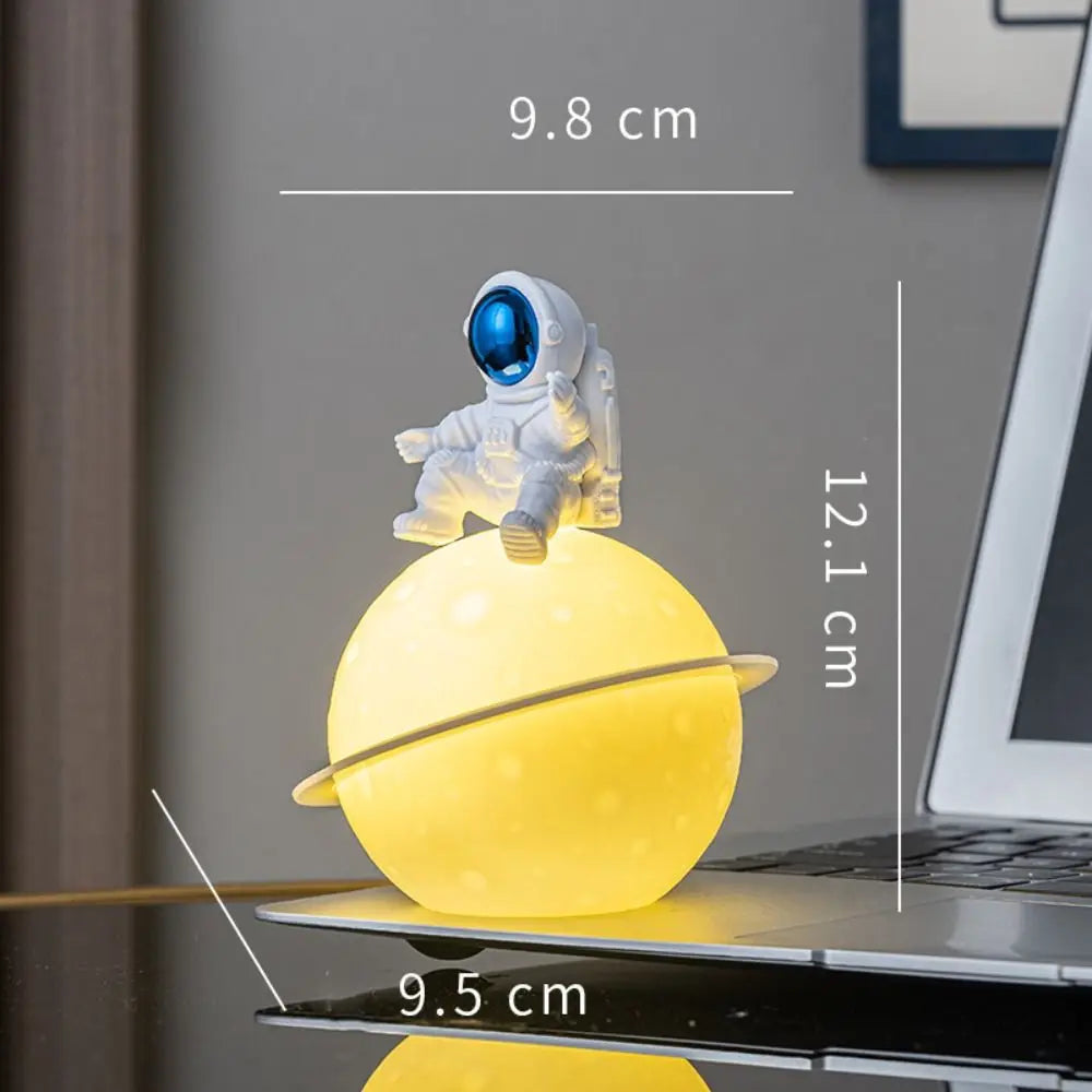 Home Decoration Portable Astronaut Moon Night Light Creative Cute Desktop Luminous Planet Lamp Cartoon Bedside Light Christmas