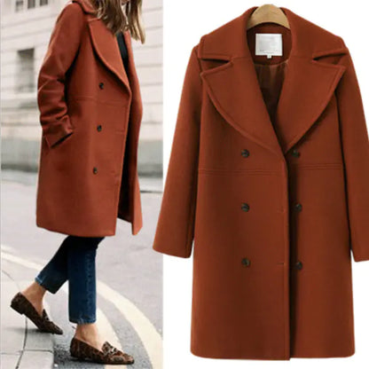 Plus-Size Woolen Overcoats for Women