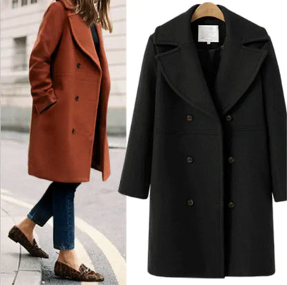 Plus-Size Woolen Overcoats for Women