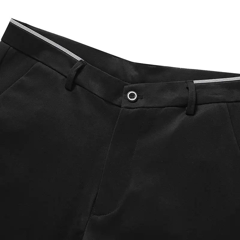 Suit Pants for Men Fashion Elegant Male Dress Pants Solid Color Straight Long Trousers Man Slim Fit Formal Trousers Black