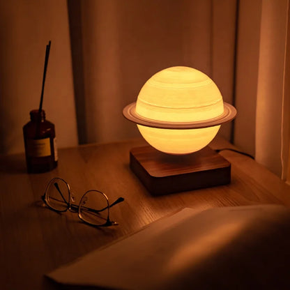 Hot Sale 3D Printed Bedroom Decoration Customizable Modern Warm Night Light Magnetic Levitation Floating Saturn Table Lamp