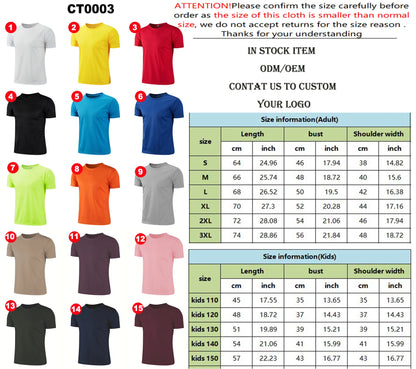 CT0003 Wholesale Men New Fashion Summer Casual Custom logo Polyester Quick Dry Plain Blank T Shirts Blouses