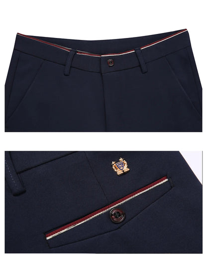 Suit Pants for Men Fashion Elegant Male Dress Pants Solid Color Straight Long Trousers Man Slim Fit Formal Trousers Black