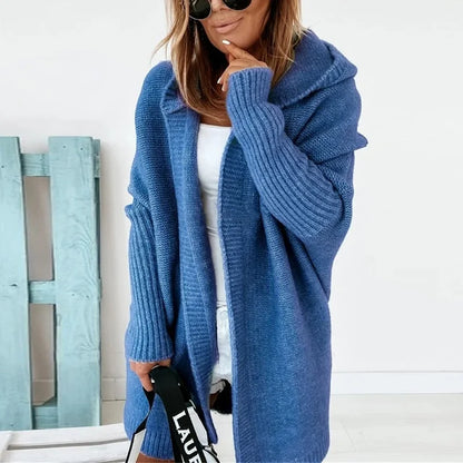 Women's Sweaters Winter Casual Loose Knitted Sweater Female Autumn Cardigans Women Hooded Coat Jacket 2021