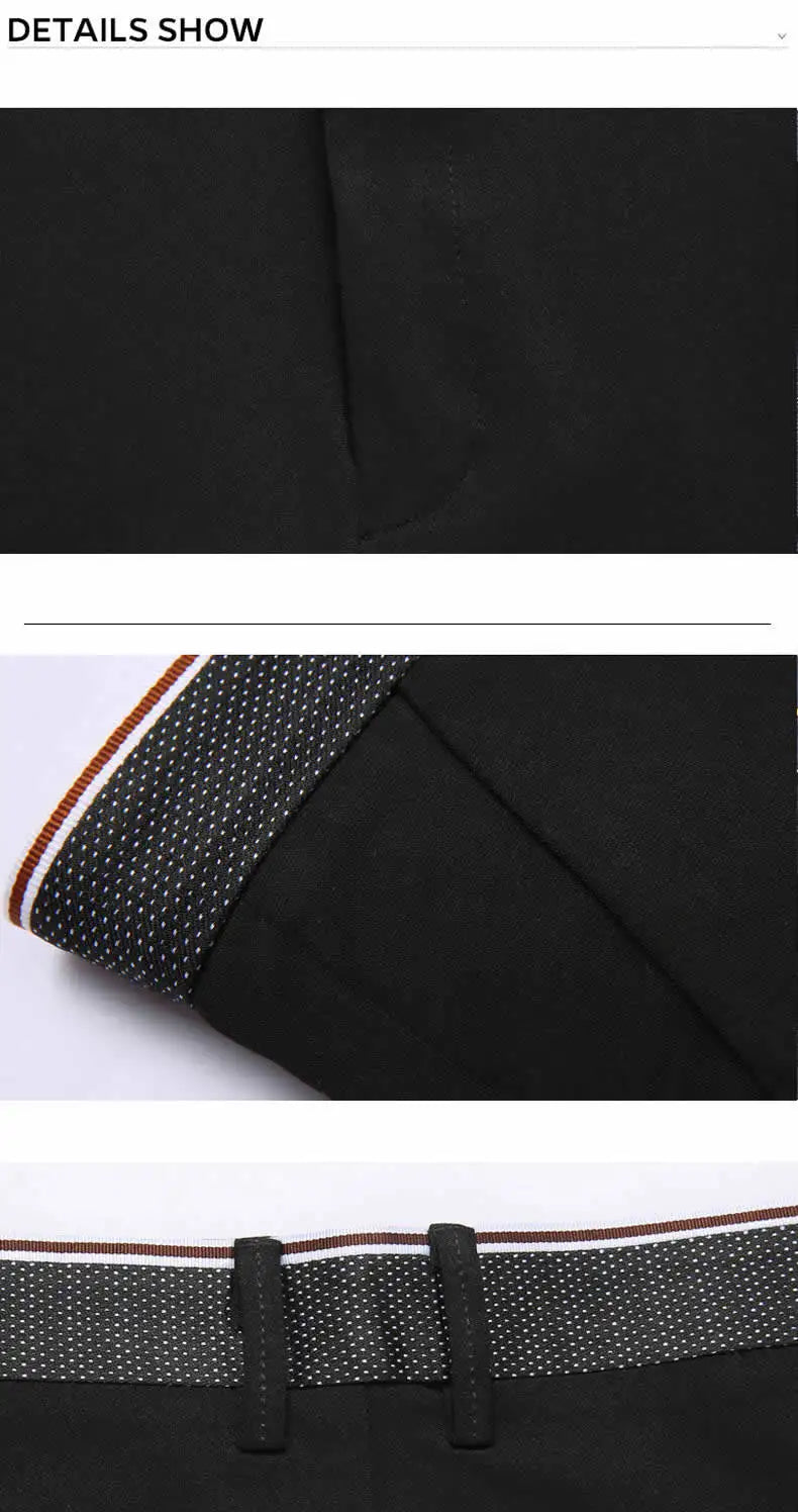 Suit Pants for Men Fashion Elegant Male Dress Pants Solid Color Straight Long Trousers Man Slim Fit Formal Trousers Black