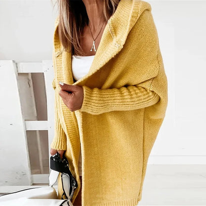 Women's Sweaters Winter Casual Loose Knitted Sweater Female Autumn Cardigans Women Hooded Coat Jacket 2021