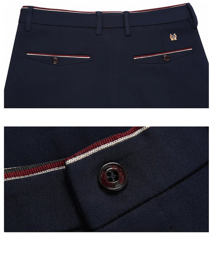 Suit Pants for Men Fashion Elegant Male Dress Pants Solid Color Straight Long Trousers Man Slim Fit Formal Trousers Black