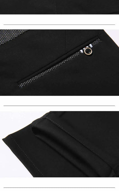 Suit Pants for Men Fashion Elegant Male Dress Pants Solid Color Straight Long Trousers Man Slim Fit Formal Trousers Black