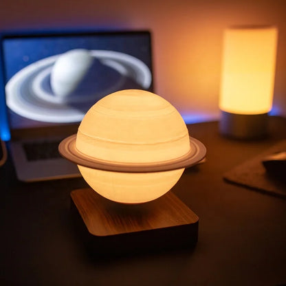 Hot Sale 3D Printed Bedroom Decoration Customizable Modern Warm Night Light Magnetic Levitation Floating Saturn Table Lamp