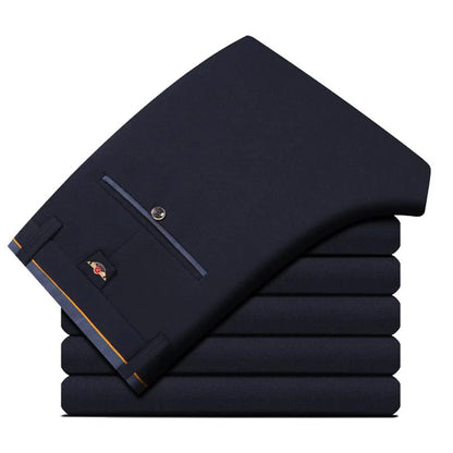 Suit Pants for Men Fashion Elegant Male Dress Pants Solid Color Straight Long Trousers Man Slim Fit Formal Trousers Black