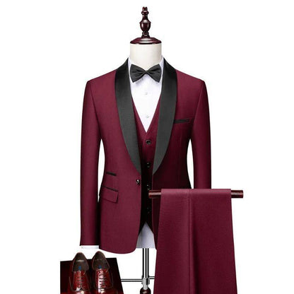 New Men's 2/3 Pieces Suit Formal Business Notch Lapel Slim Fit Tuxedos Best Man Blazer For Wedding Dress