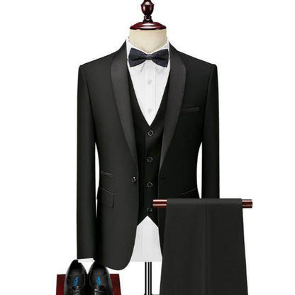 New Men's 2/3 Pieces Suit Formal Business Notch Lapel Slim Fit Tuxedos Best Man Blazer For Wedding Dress