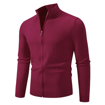 Animal Game Men's Zipper Cardigan Casual Sweater Woolen Sweaters Stand Knitwear Jumper Warm Cold Blouse Zipper Long Sweatcoats