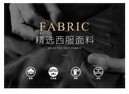 Suit (Blazer+Pants) Men's Fashion Business Outdoor Gentleman Trend Solid Color Casual Slim-fit Wedding Host Gentleman Suit S-6XL