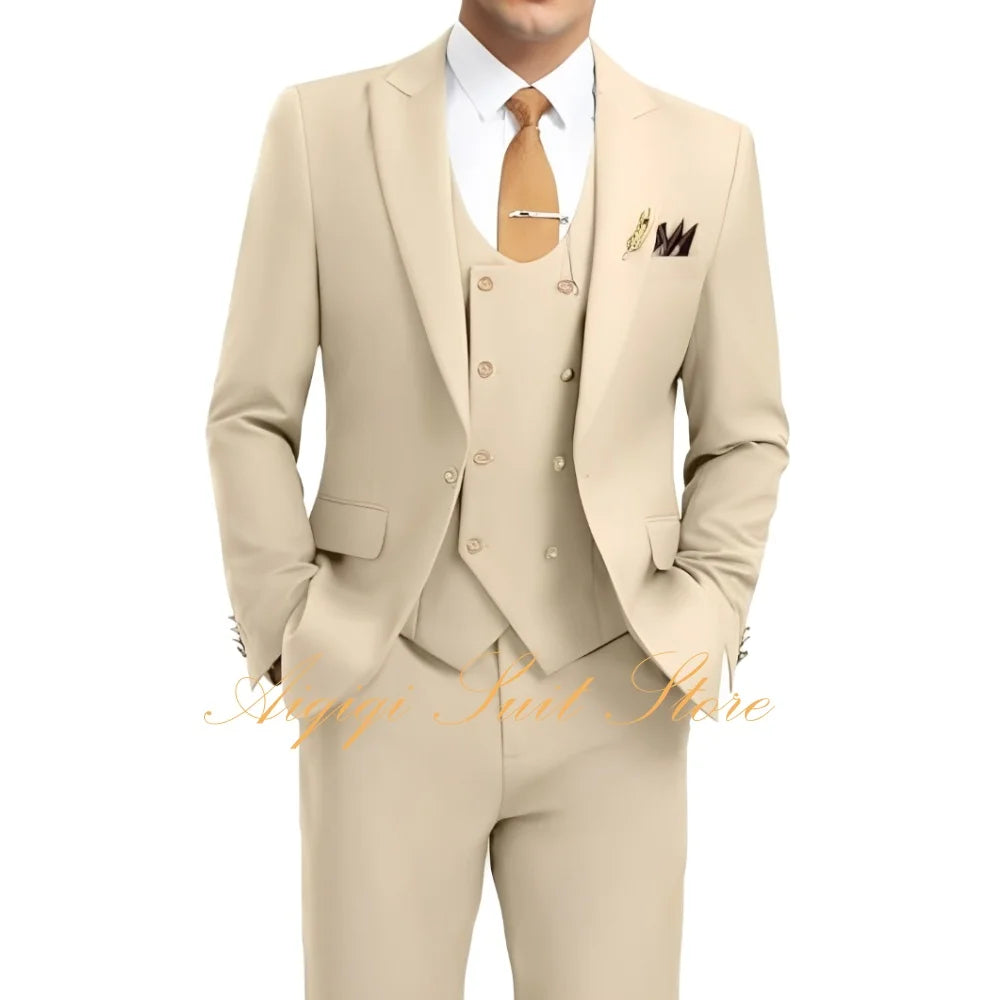 Formal Men's Suits 3 Piece Slim Fit Blazer Vest Pants Groom Tuxedo Suit Wedding Prom Homecoming Men Suits