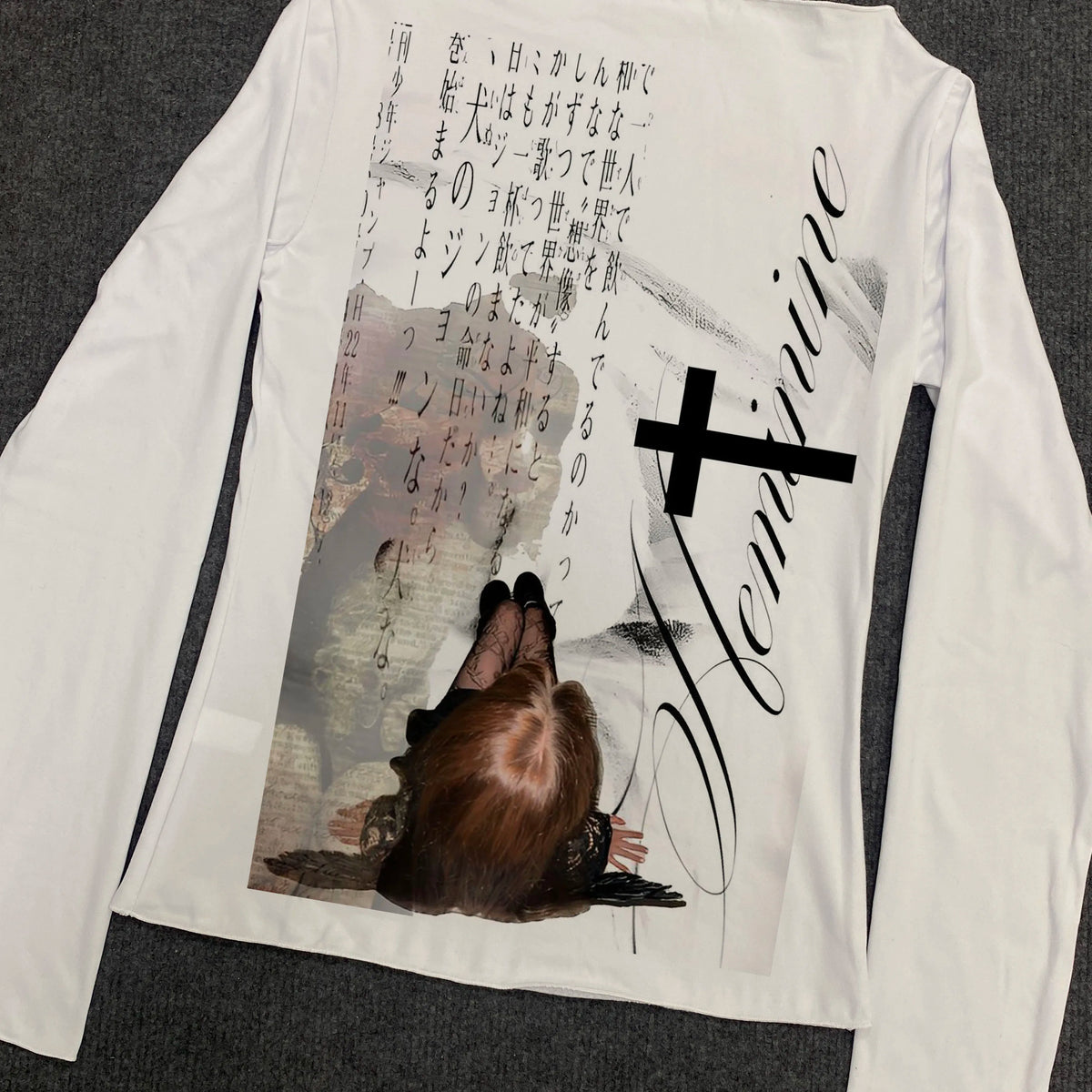 Women's T-shirts Woman Clothes for Women Trashy Y2k 2000s Tops Goth Anime Girl Long Sleeve Baby Tees Y2k Kitty Spring Woman