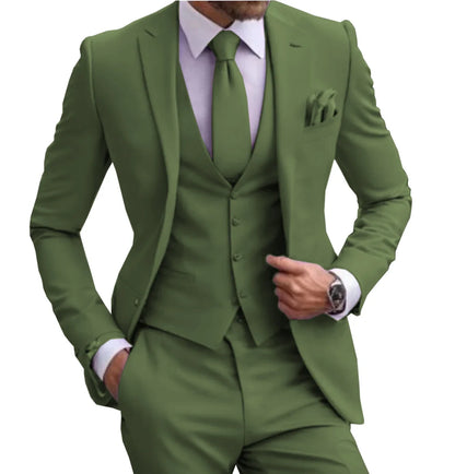 Suits for Men Lilac Stylish 3 Piece Classic Tuxedos Blazer Vest Pants Formal Elegant Male Wedding Groomsman Bespoke