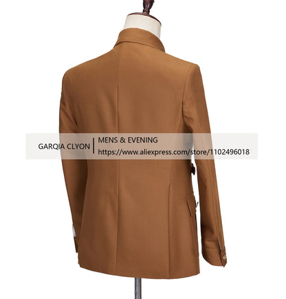 Latest Design Men Suits Blazer Pants 2 Pieces Male For Business Coat Jacket Blazer Groom Tuxedo Single Breasted