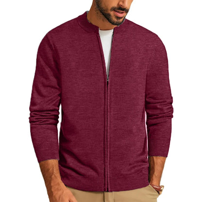 Animal Game Men's Zipper Cardigan Casual Sweater Woolen Sweaters Stand Knitwear Jumper Warm Cold Blouse Zipper Long Sweatcoats