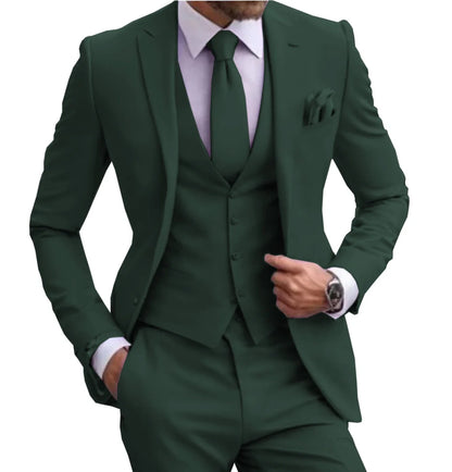Suits for Men Lilac Stylish 3 Piece Classic Tuxedos Blazer Vest Pants Formal Elegant Male Wedding Groomsman Bespoke