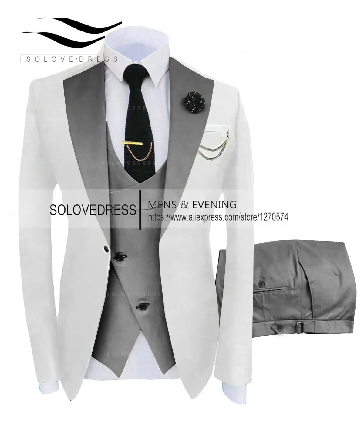 ( Jacket + Vest + Pants )Suits for Mens 2024 Casual Business Suit High-end Social Formal Suit 3 Pcs Set Groom Wedding Men