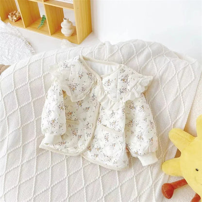 Spring Autumn Clothes Jacket For Girls New Children Cute Outerwear Sweet Girl Cartoon Prints Overcoat Lapel Long-Sleeves Coat