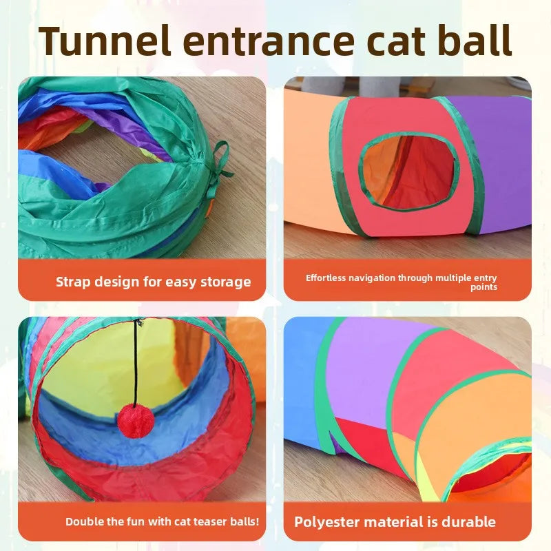Cat teaser toy - for amusing and relieving boredom of cats. Cat tunnel tent - for creating a small cat passage