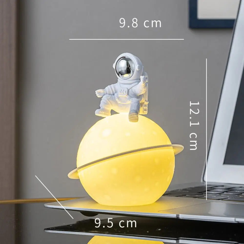 Home Decoration Portable Astronaut Moon Night Light Creative Cute Desktop Luminous Planet Lamp Cartoon Bedside Light Christmas