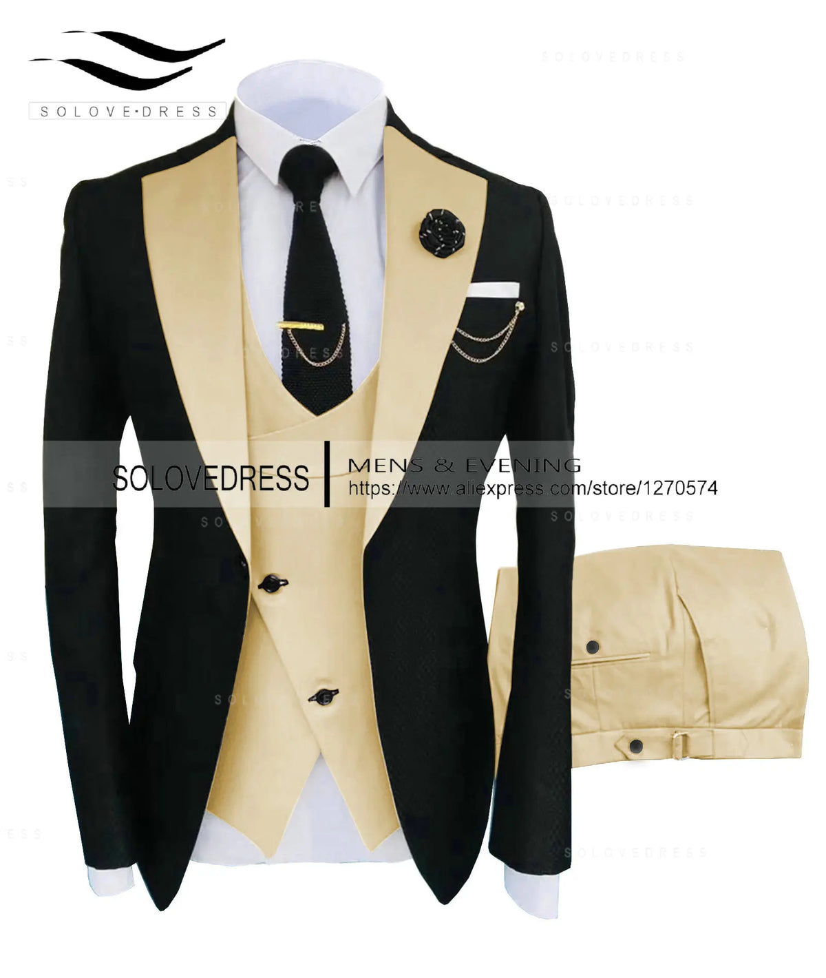 ( Jacket + Vest + Pants )Suits for Mens 2024 Casual Business Suit High-end Social Formal Suit 3 Pcs Set Groom Wedding Men