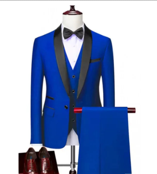 New Men's 2/3 Pieces Suit Formal Business Notch Lapel Slim Fit Tuxedos Best Man Blazer For Wedding Dress