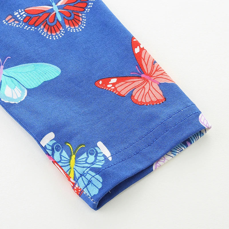 Spring Children's Clothing Kids Clothes 2025 Autumn Cotton Fall Baby Girls Long Sleeves Cartoon Butterfly Dresses