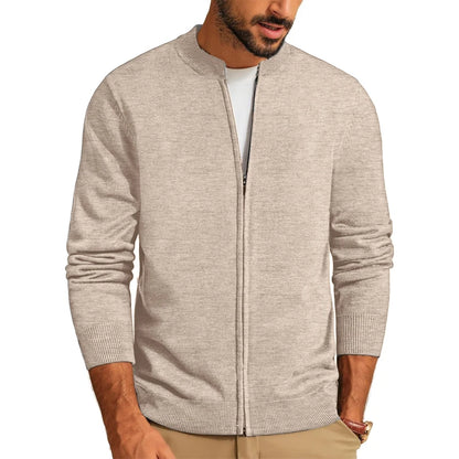 Animal Game Men's Zipper Cardigan Casual Sweater Woolen Sweaters Stand Knitwear Jumper Warm Cold Blouse Zipper Long Sweatcoats