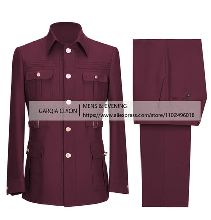 Latest Design Men Suits Blazer Pants 2 Pieces Male For Business Coat Jacket Blazer Groom Tuxedo Single Breasted