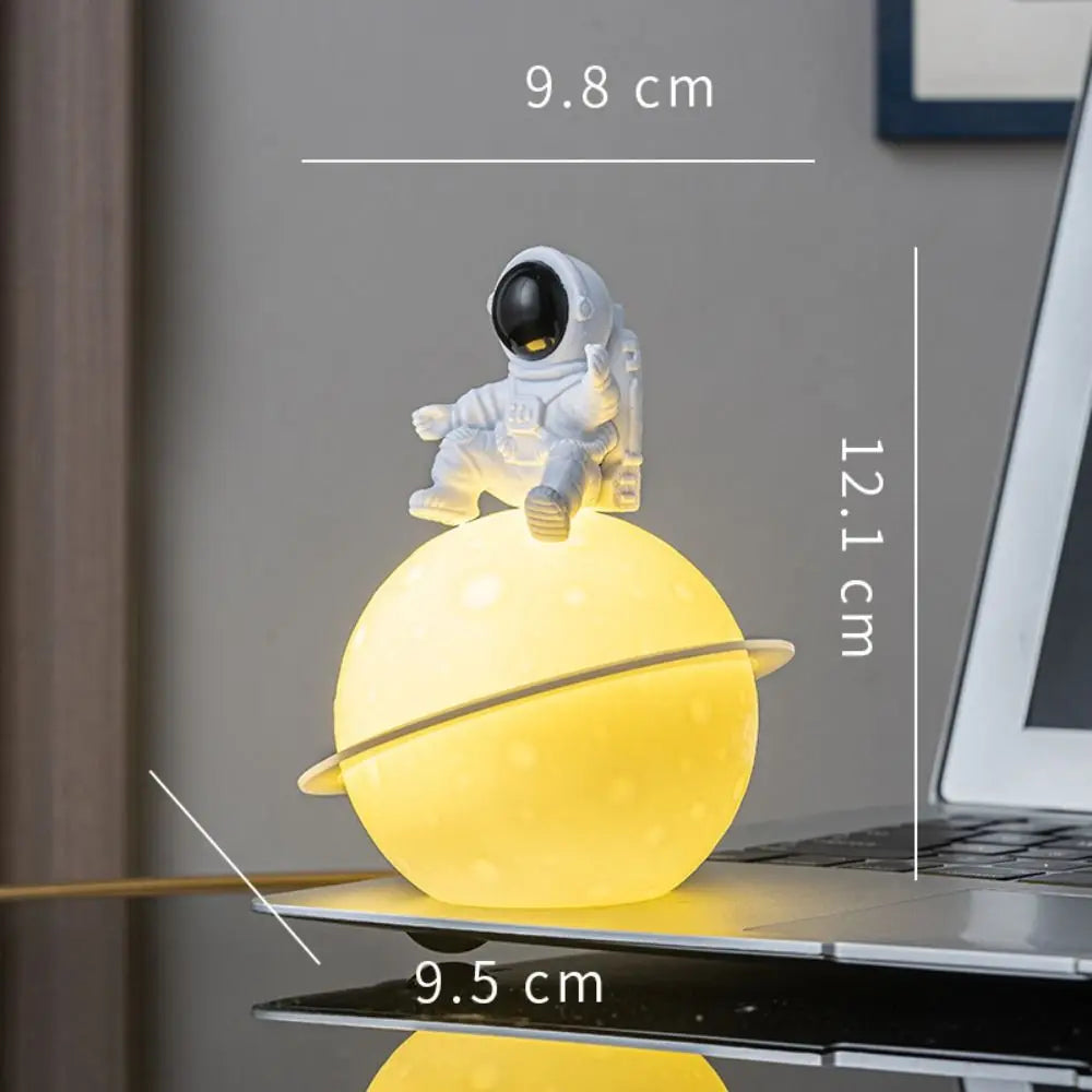 Home Decoration Portable Astronaut Moon Night Light Creative Cute Desktop Luminous Planet Lamp Cartoon Bedside Light Christmas