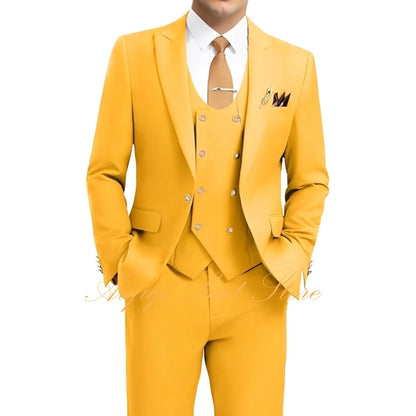 Formal Men's Suits 3 Piece Slim Fit Blazer Vest Pants Groom Tuxedo Suit Wedding Prom Homecoming Men Suits