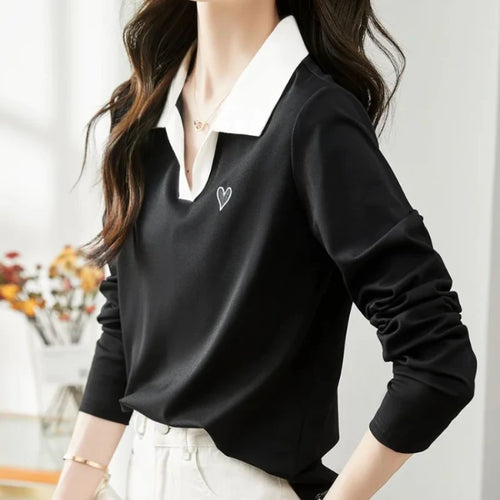 Woman Tshirt 100℅ Cotton With Collar Polo Neck T Shirt for Women New Youthful Clothes Original Casual Tops Clothing Sales Basic