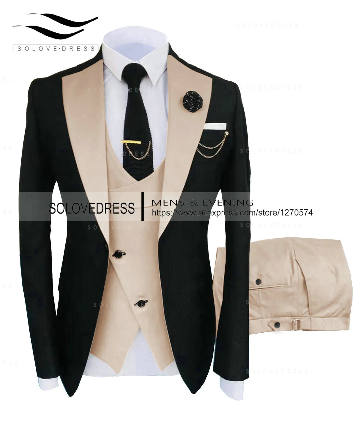 ( Jacket + Vest + Pants )Suits for Mens 2024 Casual Business Suit High-end Social Formal Suit 3 Pcs Set Groom Wedding Men