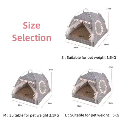 Cat Tent Cute Princess Cat Bed Cat Torn Flower Tent Foldable Cat Tent Four Season Universal Pet Supplies Pet Mosquito Net Winter