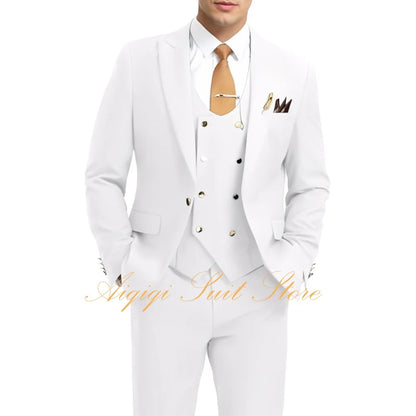 Formal Men's Suits 3 Piece Slim Fit Blazer Vest Pants Groom Tuxedo Suit Wedding Prom Homecoming Men Suits