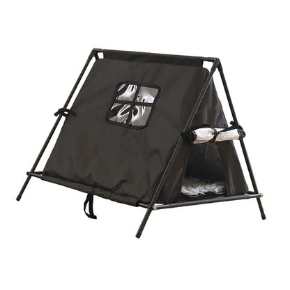 Cat Tent House Enclosed Hideaway Door Curtain Pet Sleeping Bed Cat Bed Kitten Tent Cave for Garden Bedroom Outdoor Porch Balcony
