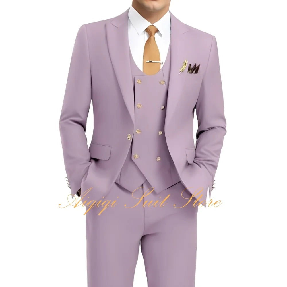 Formal Men's Suits 3 Piece Slim Fit Blazer Vest Pants Groom Tuxedo Suit Wedding Prom Homecoming Men Suits