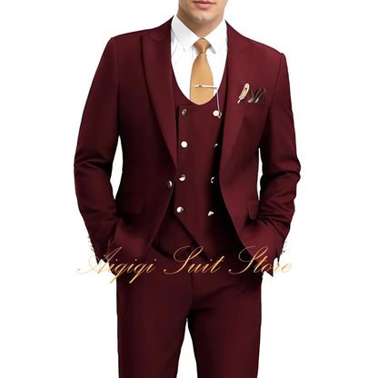Formal Men's Suits 3 Piece Slim Fit Blazer Vest Pants Groom Tuxedo Suit Wedding Prom Homecoming Men Suits