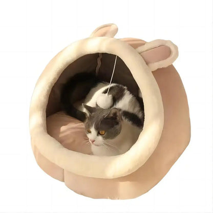 Pet Tent Cave Bed for Cats Small Dogs Self-Warming Cat Tent Bed Cat Hut Comfortable Pet Sleeping Bed Foldable Removable Washable