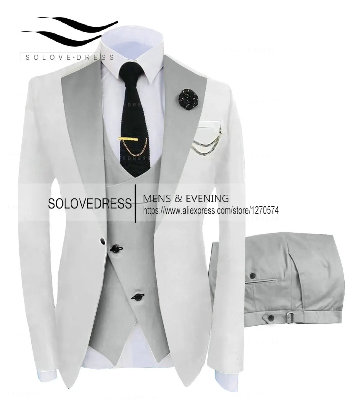 ( Jacket + Vest + Pants )Suits for Mens 2024 Casual Business Suit High-end Social Formal Suit 3 Pcs Set Groom Wedding Men
