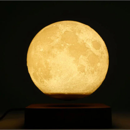 ZK30 Levitating Moon Lamp Night Light Floating 3D Printing LED Moon Lamp with Wooden Base and Magnetic with 3 Colors
