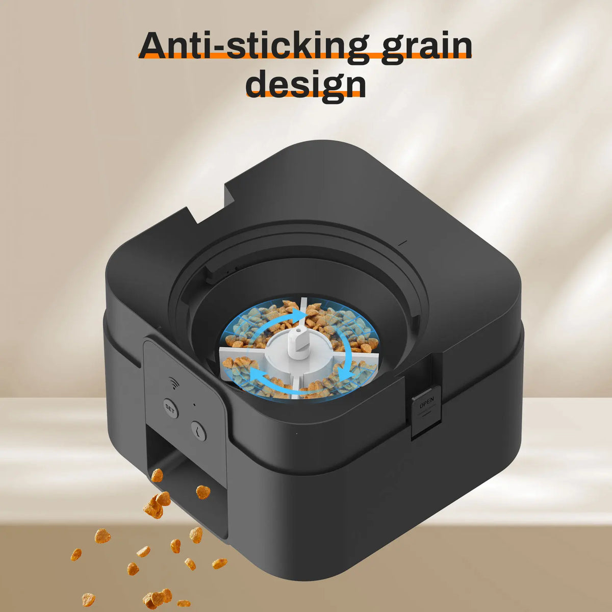 Pet feeding machine, APP controlled automatic cat feeder, cat dry food dispenser, suitable for small and medium-sized pet feeder