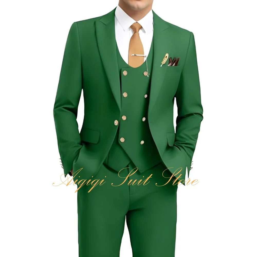 Formal Men's Suits 3 Piece Slim Fit Blazer Vest Pants Groom Tuxedo Suit Wedding Prom Homecoming Men Suits