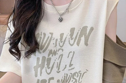 T Shirt For Women Off Shoulder Graphic Tops Woman Green Summer Outfit Fashion Women's Clothing 2025 Female Wholesale Clothes