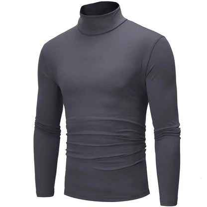 Spring Autumn Thin Men Pullovers Sweaters Turtleneck Knitted Sweater for Men Warm Clothing Male Sweaters Full Black White Tops